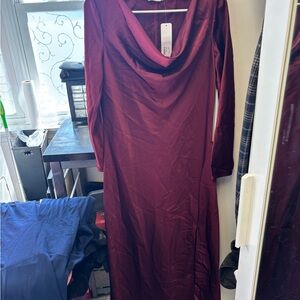 Soft Surroundings Deep Red Long Sleeve Dress